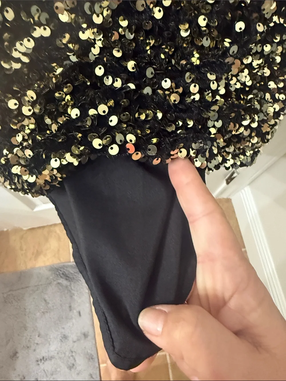 Justice Black and Gold Sequin Party Dress